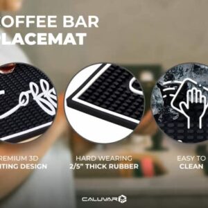 Elevate Your Coffee Game with the Ultimate Coffee Bar Mat for Countertop - Spill-Proof, Large 18 x 12" - Protect Your Countertop with our Durable Rubber Coffee Mat  - Perfect Coffee Station Accessory