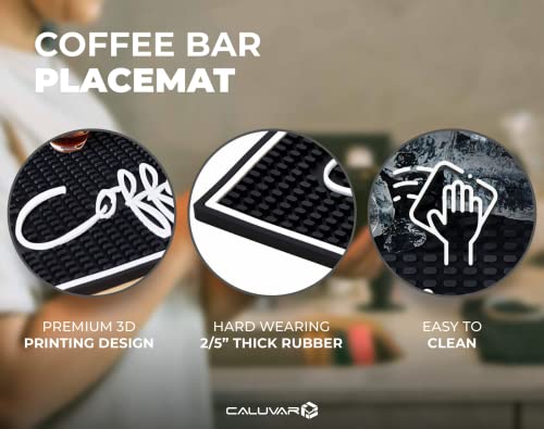 Elevate Your Coffee Game with the Ultimate Coffee Bar Mat for Countertop - Spill-Proof, Large 18 x 12" - Protect Your Countertop with our Durable Rubber Coffee Mat  - Perfect Coffee Station Accessory