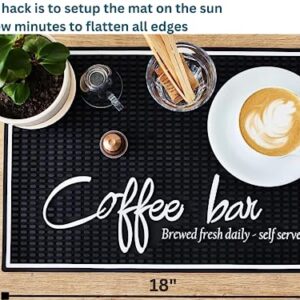 Elevate Your Coffee Game with the Ultimate Coffee Bar Mat for Countertop - Spill-Proof, Large 18 x 12" - Protect Your Countertop with our Durable Rubber Coffee Mat  - Perfect Coffee Station Accessory