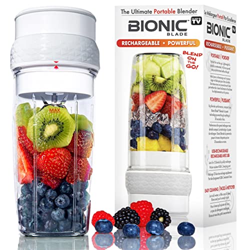 Bionic Blade Personal Blender 490mL, Cordless, Rechargeable 18,000 RPM Portable Blender for Shakes and Smoothies Mini Blender Portable 8.6" Tall, Seen On TV (Mint)