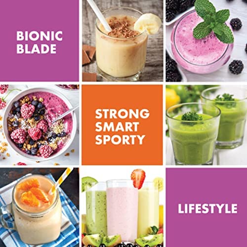 Bionic Blade Personal Blender 490mL, Cordless, Rechargeable 18,000 RPM Portable Blender for Shakes and Smoothies Mini Blender Portable 8.6" Tall, Seen On TV (Mint)