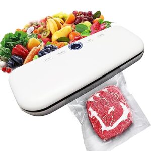 sifxouped vacuum sealer machine,20 pcs vacuum sealer bag,led display vacuum sealers,household small vacuum sealing machine,suitable for dry, moist,oily and soft food storage (white)