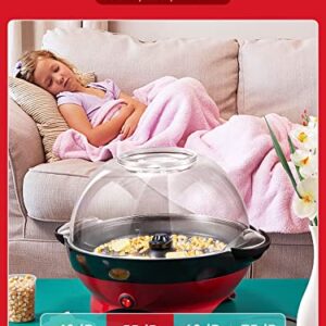 Popcorn Machine, 6 QT Automatic Stirring Popcorn Maker, Electric Hot Oil Popcorn Popper, DIY Flavor，Detachable & Nonstick Plate, Large Lid For Serving Bowl, Free Measuring Cups，Safety ETL Approved (6 QTS)