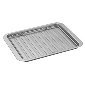 cuisinart amb-tobprk toaster oven broiling pan w/ rack, silver, 11.2"(l) x 8.6"(w) x 0.06"(h)
