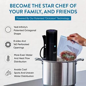 Yedi Infinity Sous Vide, Powered by Octcision Technology, Deluxe Accessory Kit, Recipes, 1000 Watts