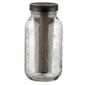 Mason Jars 64 oz Cold Brew Mason Jar with Stainless Steel Filter and Wide Mouth Storage Lid, DIY Home and Work Brewing Equipment for Single Cup or Concentrated Infusion