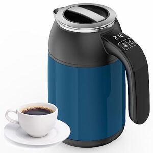 nicewell electric kettle with temperature control, 4 minutes fast water boiler, small travel kettle, with touchable lcd display & auto shut-off, for travel, office, home, (450ml and 600w, blue)