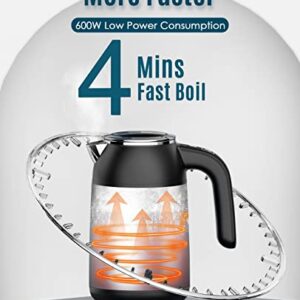 Nicewell Electric Kettle with Temperature Control, 4 Minutes Fast Water Boiler, Small Travel Kettle, with Touchable LCD Display & Auto Shut-off, for Travel, Office, Home, (450ML and 600W, Blue)