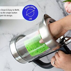 Glass Electric Kettle | BPA Free with Borosilicate Glass & Stainless Steel - 1.8 Liter Rapid Boil Cordless Teapot with Automatic Shut Off - the Best Hot Water Heater for Tea, Coffee, Soup, and More!