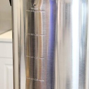 West Bend 33600 Coffee Urn Commercial Highly-Polished Aluminum NSF Approved Features Automatic Temperature Control Large Capacity with Fast Brewing and Easy Clean Up, 100-Cup, Silver