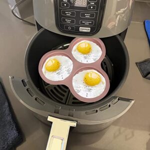 KVZVK Reusable Air Fryer Egg Pan 3 Cavity Air Fryer Baking Pan,Non-Stick Air Fryer Egg Mold for Baking Hamburger Bun Pan Air Fryer Accessories