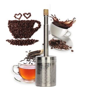 hovtoil portable french coffee and tea press maker, coffee filter reusable wear-resistant lightweight stainless steel full bodied coffee press maker for trips, camping, work & school stainless steel