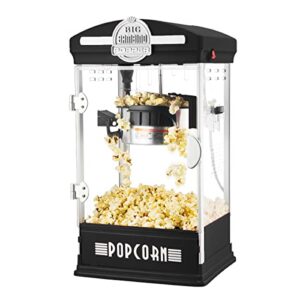 great northern popcorn big bambino popcorn machine - old fashioned popcorn maker with 4 oz kettle, measuring cups, scoop and serving cups (black), 10.8" x 9.7" x 19.5"