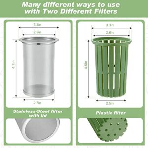 2 Pcs Cold Brew Maker 1 Gallon Plastic Cold Brew Coffee Maker and 2 Filter Infuser Beverage Drink Dispensers for Parties Cold Brew Pitcher with Spigot Juice Containers for Water (Green)