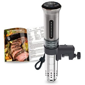 kitchenboss sous vide cooker machine: ultra-quiet 1100 watt ipx7 waterproof water thermal immersion circulator accurate temperature control digital display slow cooking sous-vide