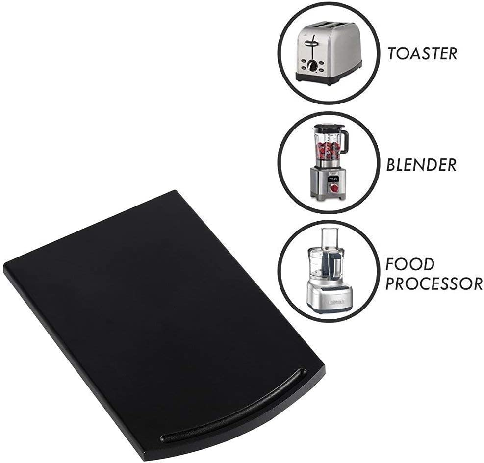 1PCS Coffee Maker Trays, Kitchen Caddy Sliding Coffee Tray Mat, 12'' Under Cabinet Appliance Coffee Maker Toaster Countertop Storage Moving Slider with Smooth Rolling Wheels