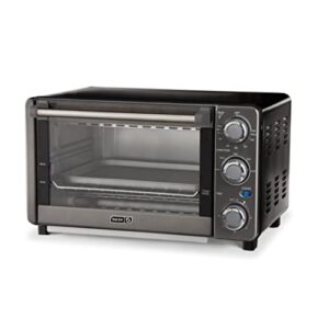 dash express countertop toaster oven with quartz technology, bake, broil, and toast with 4 slice capacity and pizza capability – black
