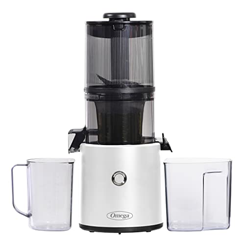Omega Juicer JC2022WHT11 Slow Masticating Cold Press Vegetable and Fruit Juice Extractor Effortless Series for Batch Juicing with Extra Large Hopper for No-Prep, 68-Ounce Capacity, 150-Watts, White