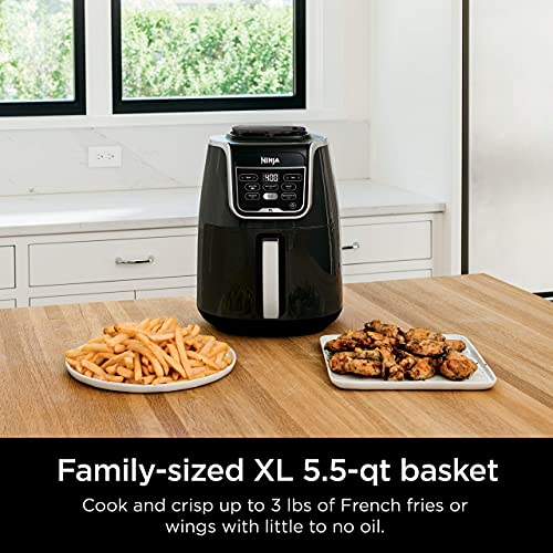 Ninja AF150AMZ Air Fryer XL that Air Fry's, Air Roast's , Bakes, Reheats, Dehydrates with 5.5 Quart Capacity, and a high gloss finish, grey (Renewed)