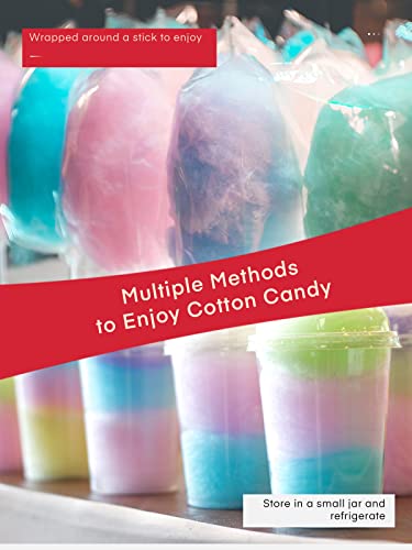 FOHERE Cotton Candy Machine for Kids, Countertop Cotton Candy Maker Homemade Candy Sweets for Birthday Parties, Includes a Scoop and 10 Candy Cones, Red Vintage