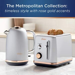 Oster 2097682 2 Slice Toaster Metropolitan Collection with Rose Gold Accents, GRAY