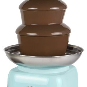 Nostalgia 4 Tier Electric Chocolate Fondue Fountain Machine for Parties - Melts Cheese, Queso, Candy, and Liqueur - Dip Strawberries, Apple Wedges, Vegetables, and More - 32-Ounce - Aqua