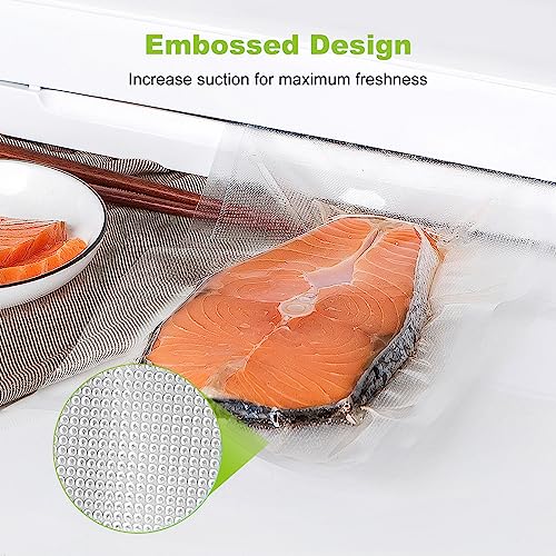 Bonsenkitchen Vacuum Sealer Bags, 8 in x 50 ft Rolls 2 Pack Seal Bags for Food Storage Saver, BPA Free, Commercial Grade Textured Food Roll Bags, Customized Size Bag for Sous Vide Cooking & Meal Prep