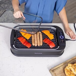 Indoor Grill, Techwood 1500W Smokeless Electric Grill with Non-Stick Grill Plates, Korean Grill with Temperature Control, Tempered Glass Lid, Dishwasher-Safe