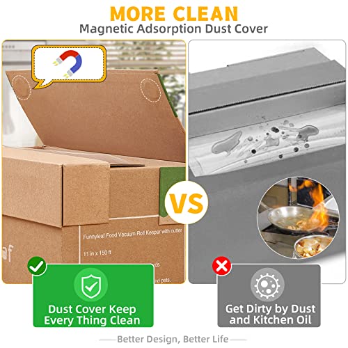 Funnyleaf 11" x 150' Food Vacuum Seal Roll Bags Keeper with Cutter, Ideal Vacuum Sealer Bags for Food Save, Commercial Grade, BPA Free, Great for Meal prep, Storage and Sous Vide