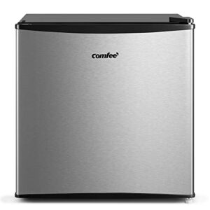 comfee' 1.7 cubic feet all refrigerator flawless appearance/energy saving/adjustale legs/adjustable thermostats for home/dorm/garage silver