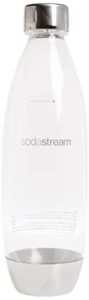 sodastream 1l slim metal carbonating bottle, single