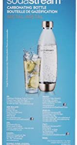 SodaStream 1L Slim Metal Carbonating Bottle, Single