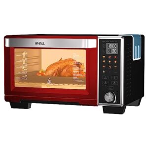 whall toaster oven air fryer, max xl large 30-quart smart oven,11-in-1 toaster oven countertop with steam function,12-inch pizza,6 slices of toast, 4 accessories included, stainless steel /1700w/r