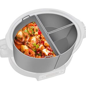 slow cooker divider liner fits 6 qt crockpot - 3pcs silicone crock pot liners for 6 quart slow cookers, reusable slow cooker crock pot divider insert, leakproof & dishwasher safe, bpa free