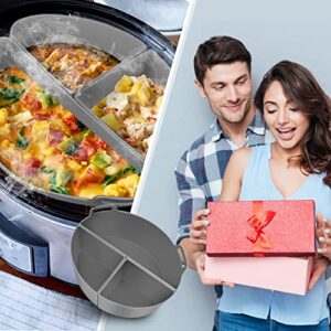 Slow Cooker Divider Liner Fits 6 QT Crockpot - 3PCS Silicone Crock Pot Liners for 6 Quart Slow Cookers, Reusable Slow Cooker Crock Pot Divider Insert, Leakproof & Dishwasher Safe, BPA Free