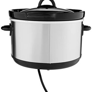 Crock-Pot SCR503SP 5-Quart Smudgeproof Round Manual Slow Cooker with Dipper, Silver