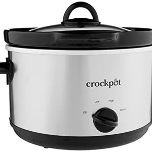 Crock-Pot SCR503SP 5-Quart Smudgeproof Round Manual Slow Cooker with Dipper, Silver