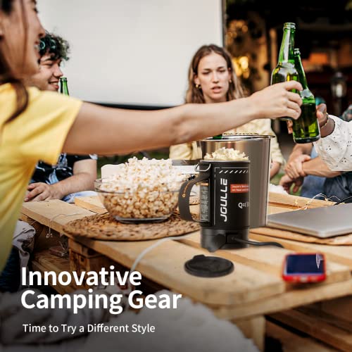 Stoke Voltaics Electric Kettle for Fast Boiling Hot Water Coffee Tea, Portable for Travel, Food Cooking possible at Campsite Hotel and Home, Popcorn Maker Function turns Camping with Joys