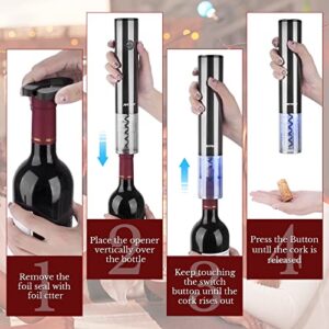 Joyfort Electric Wine Opener Set, Wine Bottle Opener with Charging Base, Automatic Corkscrew with Aerator, Pourer and Foil Cutter,for Wine Lover Gift