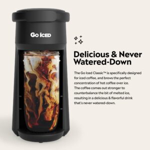 Go Iced Classic – The Ultimate Iced Coffee Maker, Make delicious and flavorful iced coffee at home in less than 2 minutes from the comfort of your home.