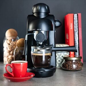 Mixpresso Espresso Maker, 3.5 Bar Espresso Machine With Milk Frother, 4 Cup Espresso/Cappuccino Maker, 800W Coffee Maker With Glass Carafe, Latte and Cappuccino Machine