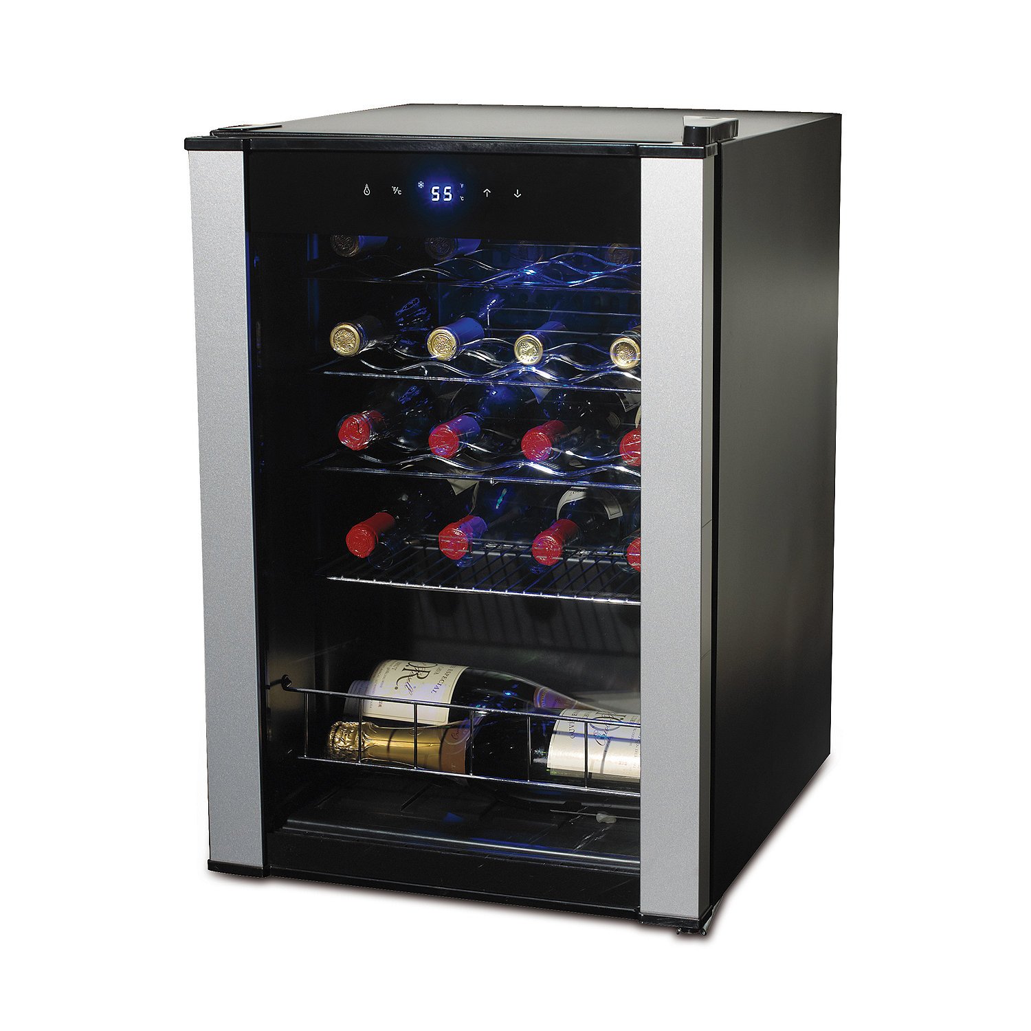 Wine Enthusiast - 20 Bottle Evolution Series Wine Cooler - Compact Mini Fridge Bottle Storage - Small Refrigerator for Beverage Storage - 25 1/2" H x 17" W x 18 3/4" D