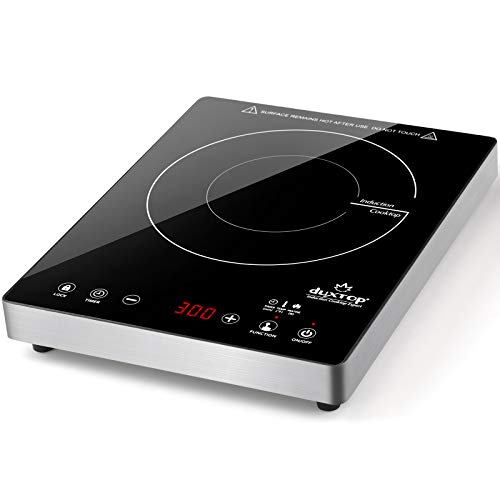 Duxtop Portable Induction Cooktop, High End Full Glass Induction Burner with Sensor Touch, 1800W Countertop Burner with Stainless Steel Housing, E200A, Black