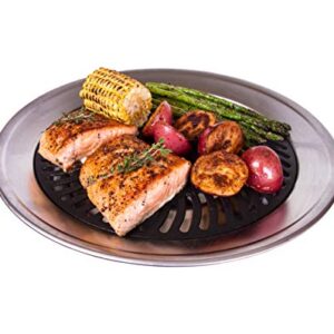 Kitchen + Home Stove Top Smokeless Grill Indoor BBQ, Stainless Steel with Double Coated Non Stick Surface