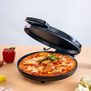 Courant Pizza Maker 12 inch Pizzas Machine, Newly improved Cool-touch Handle Non-Stick plates Pizza oven & Calzone Maker, Electric Countertop Oven for Home or School, 12” Indoor Grill/Griddle, Black