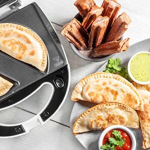 Empanada and Churro Maker Machine - Cooker w 4 Removable Plates - Easier than a Press - Includes Dough Cutting Circle for Easy Dough Measurement, Special Treat for Mexican Dinner Night, Summer Parties