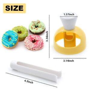 2 Pack Donut Cutters Set 3 inch,Cookie Cutter Round for Baking Donut Mould Maker Plastic with Dipping Plier, Cake Mold Biscuit Cutter Non-Stick Mold Baking DIY Donut Tools