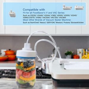 Jar Vacuum Sealer Accessories for Foodsaver Vacuum Sealer Food Storage and Compatible with Most Household Vacuum Machines Attachment for Mason Regular and Wide Mouth Jars