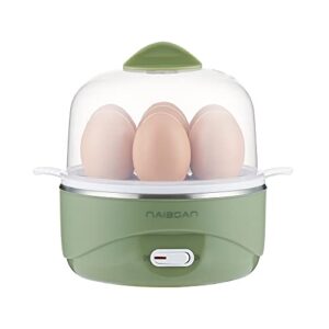 naibson rapid electric egg cooker and poacher with auto shut off for omelet, soft, medium and hard boiled eggs - 7 egg capacity tray, single stack, green
