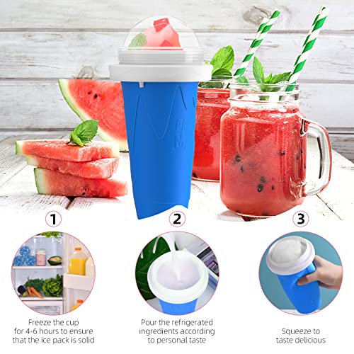 Slushy Maker Cup, Slushy Cup TIK Tok Frozen Magic Squeeze Cup Cooling Maker Cup Quick Frozen Smoothies Cup Ice Cream Maker Cup for Children